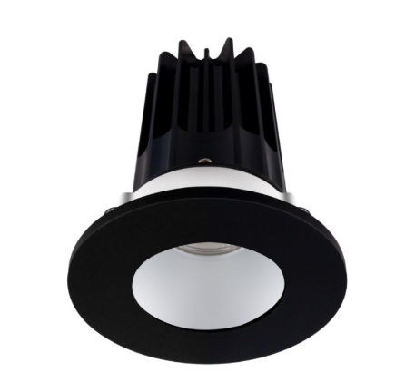 Lotus LED Lights LED-2-S8W2-27K-2RRAK-2RTBK-60D 2" LED Recessed Downlight - 8W - 2700K - 580 Lumens - Silver Reflector - Round Black Trim - 120V - 60° Beam Angle