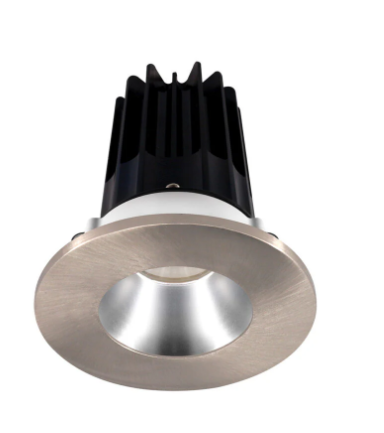 Lotus LED Lights LED-2-S8W2-27K-2RRAK-2RTBN-60D 2 inch Recessed Downlight 8W LED 2700K 580 lm - 60° Beam Angle - Alzak Reflector - Round Brushed Nickel Trim - Type IC Damp Air-Tight T24 CRI 90+