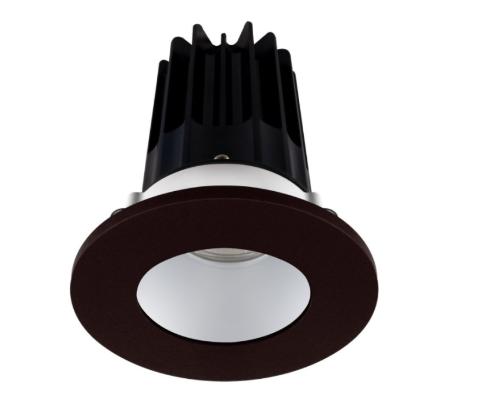 Lotus LED Lights LED-2-S8W2-27K-2RRAK-2RTBZ-60D 2" LED Recessed Downlight - 8W - 2700K - 580 Lumens - Silver Reflector - Round Bronze Trim - 120V - 60° Beam Angle