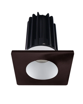 Lotus LED Lights LED-2-S8W2-27K-2RRAK-2STBZ-60D 2 inch Recessed Downlight 8W LED 2700K 580 lm - 60° Beam Angle - Alzak Reflector - Square Bronze Trim - Type IC Damp Air-Tight T24 CRI 90+