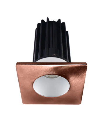Lotus LED Lights LED-2-S8W2-27K-2RRAK-2STCP-60D 2 inch Recessed Downlight 8W LED 2700K 580 lm - 60° Beam Angle - Alzak Reflector - Square Copper Trim - Type IC Damp Air-Tight T24 CRI 90+