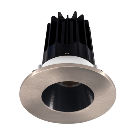 Lotus LED Lights LED-2-S8W2-27K-2RRBK-2RTBN-60D 2" LED Recessed Downlight - 8W - 2700K - 580 Lumens - Black Reflector - Round Brushed Nickel Trim - 120V - 60° Beam Angle