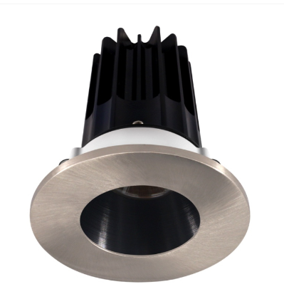 Lotus LED Lights LED-2-S8W2-27K-2RRBK-2RTBN 2" Led Recessed Downlight - 8w - 2700k - 580 Lumens - Black Reflector - Round Brushed Nickel Trim - 120v