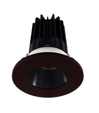 Lotus LED Lights LED-2-S8W2-27K-2RRBK-2RTBZ-60D 2 inch Recessed Downlight 8W LED 2700K 580 lm - 60° Beam Angle - Black Reflector - Round Bronze Trim - Type IC Damp Air-Tight T24 CRI 90+