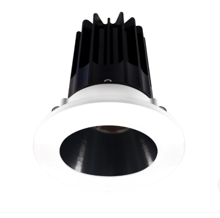 Lotus LED Lights LED-2-S8W2-27K-2RRBK-2RTWH 2" Led Recessed Downlight - 8w - 2700k - 580 Lumens - Black Reflector - Round White Trim - 120v