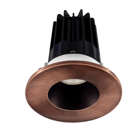 Lotus LED Lights LED-2-S8W2-27K-2RRBZ-2RTCP 2" Led Recessed Downlight - 8w - 2700k - 580 Lumens - Bronze Reflector - Round Copper Trim - 120v