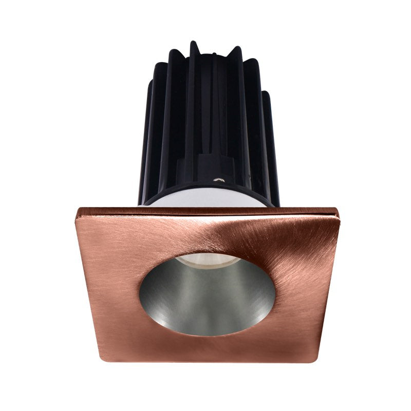 Lotus LED Lights LED-2-S8W2-27K-2RRCH-2STCP-24 2" LED Recessed Downlight - 8W - 2700K - 580 Lumens - Chrome Reflector - Square Copper Trim - 24° - 120V