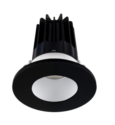 Lotus LED Lights LED-2-S8W2-3018K-2RRAK-2RTBK 2 inch Recessed Downlight 8W LED Dim to Warm 3000-1800K 600 lm - 38° Beam Angle - Alzak Reflector - Round Black Trim - Type IC Damp Air-Tight T24 CRI 90+