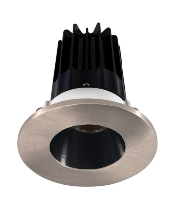 Lotus LED Lights LED-2-S8W2-3018K-2RRBK-2RTBN 2 inch Recessed Downlight 8W LED Dim to Warm 3000-1800K 600 lm - 38° Beam Angle - Black Reflector - Round Brushed Nickel Trim - Type IC Damp Air-Tight T24 CRI 90+