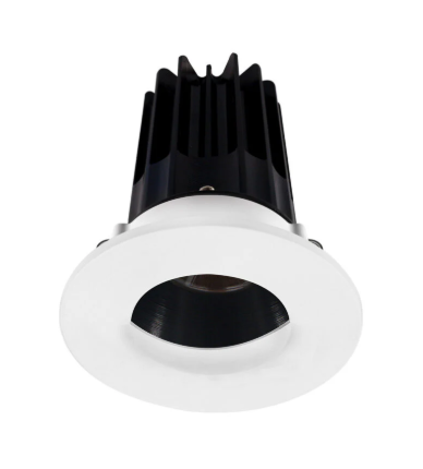 Lotus LED Lights LED-2-S8W2-3018K-2RRBK-2RWW 2 inch Recessed Downlight 8W LED Dim to Warm 3000-1800K 600 lm - 38° Beam Angle - Black Reflector - Round Wall Wash Trim - Type IC Damp Air-Tight T24 CRI 90+