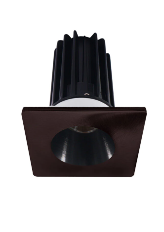 Lotus LED Lights LED-2-S8W2-3018K-2RRBK-2STBZ-60D 2 inch Recessed Downlight 8W LED Dim to Warm 3000-1800K 600 lm - 60° Beam Angle - Black Reflector - Square Bronze Trim - Type IC Damp Air-Tight T24 CRI 90+