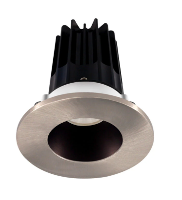 Lotus LED Lights LED-2-S8W2-3018K-2RRBZ-2RTBN-60D 2 inch Recessed Downlight 8W LED Dim to Warm 3000-1800K 600 lm - 60° Beam Angle - Bronze Reflector - Round Brushed Nickel Trim - Type IC Damp Air-Tight T24 CRI 90+