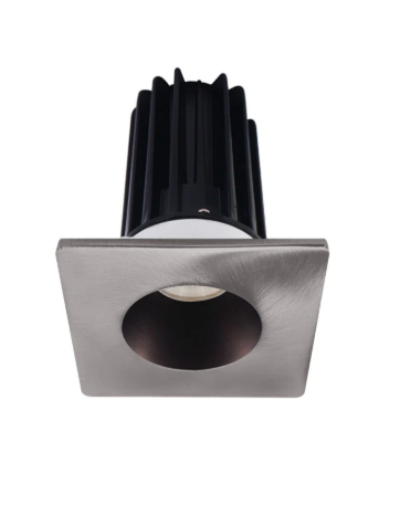 Lotus LED Lights LED-2-S8W2-3018K-2RRBZ-2STBN-60D 2 inch Recessed Downlight 8W LED Dim to Warm 3000-1800K 600 lm - 60° Beam Angle - Bronze Reflector - Square Brushed Nickel Trim - Type IC Damp Air-Tight T24 CRI 90+