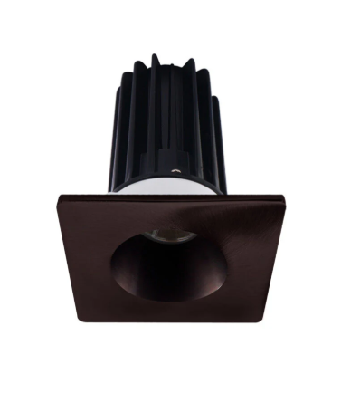 Lotus LED Lights LED-2-S8W2-3018K-2RRBZ-2STBZ-24D 2 inch Recessed Downlight 8W LED Dim to Warm 3000-1800K 600 lm - 24° Beam Angle - Bronze Reflector - Square Bronze Trim - Type IC Damp Air-Tight T24 CRI 90+