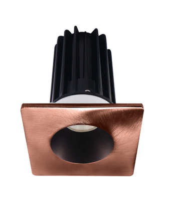Lotus LED Lights LED-2-S8W2-3018K-2RRBZ-2STCP-24D 2 inch Recessed Downlight 8W LED Dim to Warm 3000-1800K 600 lm - 24° Beam Angle - Bronze Reflector - Square Copper Trim - Type IC Damp Air-Tight T24 CRI 90+