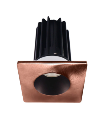 Lotus LED Lights LED-2-S8W2-3018K-2RRBZ-2STCP-60D 2 inch Recessed Downlight 8W LED Dim to Warm 3000-1800K 600 lm - 60° Beam Angle - Bronze Reflector - Square Copper Trim - Type IC Damp Air-Tight T24 CRI 90+