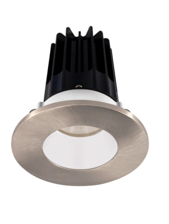 Lotus LED Lights LED-2-S8W2-3018K-2RRWH-2RTBN 2 inch Recessed Downlight 8W LED Dim to Warm 3000-1800K 600 lm - 38° Beam Angle - White Reflector - Round Brushed Nickel Trim - Type IC Damp Air-Tight T24 CRI 90+