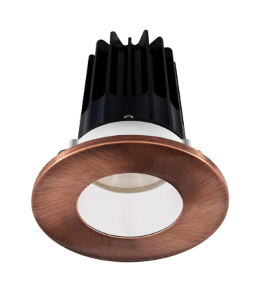 Lotus LED Lights LED-2-S8W2-3018K-2RRWH-2RTCP 2 inch Recessed Downlight 8W LED Dim to Warm 3000-1800K 600 lm - 38° Beam Angle - White Reflector - Round Copper Trim - Type IC Damp Air-Tight T24 CRI 90+