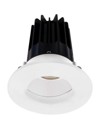 Lotus LED Lights LED-2-S8W2-3018K-2RRWH-2RWW 2 inch Recessed Downlight 8W LED Dim to Warm 3000-1800K 600 lm - 38° Beam Angle - White Reflector - Round Wall Wash Trim - Type IC Damp Air-Tight T24 CRI 90+