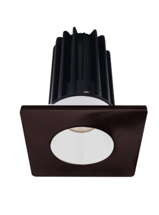 Lotus LED Lights LED-2-S8W2-3018K-2RRWH-2STBZ-60D 2 inch Recessed Downlight 8W LED Dim to Warm 3000-1800K 600 lm - 60° Beam Angle - White Reflector - Square Bronze Trim - Type IC Damp Air-Tight T24 CRI 90+