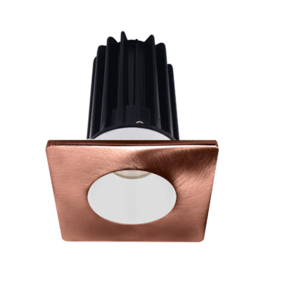 Lotus LED Lights LED-2-S8W2-3018K-2RRWH-2STCP-60D 2 inch Recessed Downlight 8W LED Dim to Warm 3000-1800K 600 lm - 60° Beam Angle - White Reflector - Square Copper Trim - Type IC Damp Air-Tight T24 CRI 90+
