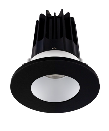 Lotus LED Lights LED-2-S8W2-30K-2RRAK-2RTBK 2" Led Recessed Downlight - 8w - 3000k - 600 Lumens - Silver Reflector - Round Black Trim - 120v
