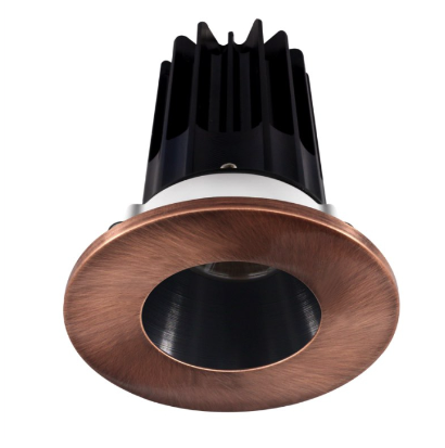 Lotus LED Lights LED-2-S8W2-30K-2RRBK-2RTCP 2" Led Recessed Downlight - 8w - 3000k - 600 Lumens - Black Reflector - Round Copper Trim - 120v