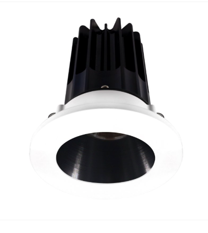 Lotus LED Lights LED-2-S8W2-30K-2RRBK-2RTWH 2" Led Recessed Downlight - 8w - 3000k - 600 Lumens - Black Reflector - Round White Trim - 120v