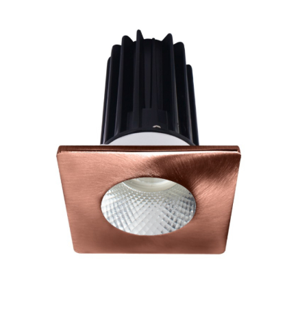 Lotus LED Lights LED-2-S8W2-30K-2RRDM-2STCP-24D 2 inch Recessed Downlight 8W LED 3000K 600 lm - 24° Beam Angle - Diamond Reflector - Square Copper Trim - Type IC Damp Air-Tight T24 CRI 90+