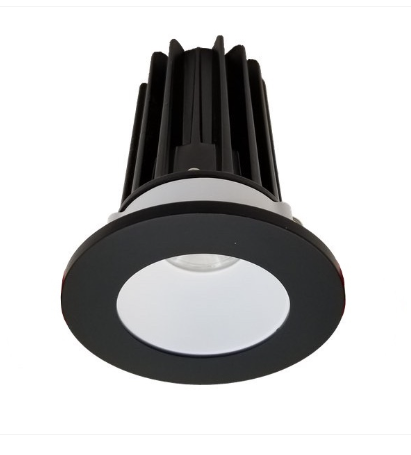 Lotus LED Lights LED-2-S8W2-30K-2RRWH-2RTBK 2" Led Recessed Downlight - 8w - 3000k - 600 Lumens - White Reflector - Round Black Trim - 120v