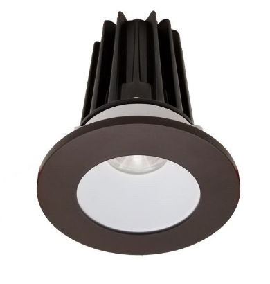 Lotus LED Lights LED-2-S8W2-30K-2RRWH-2RTBZ 2" Led Recessed Downlight - 8w - 3000k - 600 Lumens - White Reflector - Round Bronze Trim - 120v