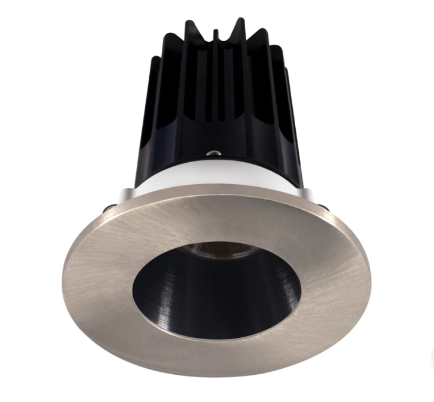 Lotus LED Lights LED-2-S8W2-40K-2RRBK-2RTBN 2" Led Recessed Downlight - 8w - 4000k - 620 Lumens - Black Reflector - Round Brushed Nickel Trim - 120v