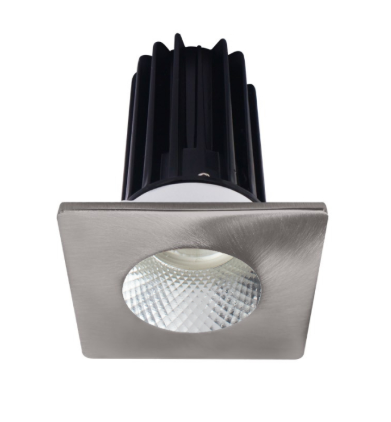 Lotus LED Lights LED-2-S8W2-40K-2RRDM-2STBN-24D 2" LED Recessed Downlight - 8W - 4000K - 620 Lumens - Diamond Reflector - Square Brushed Nickel Trim - 120V - 24° Beam Angle