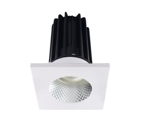 Lotus LED Lights LED-2-S8W2-40K-2RRDM-2STWH-24D 2" LED Recessed Downlight - 8W - 4000K - 620 Lumens - Diamond Reflector - Square White Trim - 120V - 24° Beam Angle