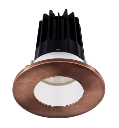 Lotus LED Lights LED-2-S8W2-40K-2RRWH-2RTCP 2" Led Recessed Downlight - 8w - 4000k - 620 Lumens - White Reflector - Round Copper Trim - 120v