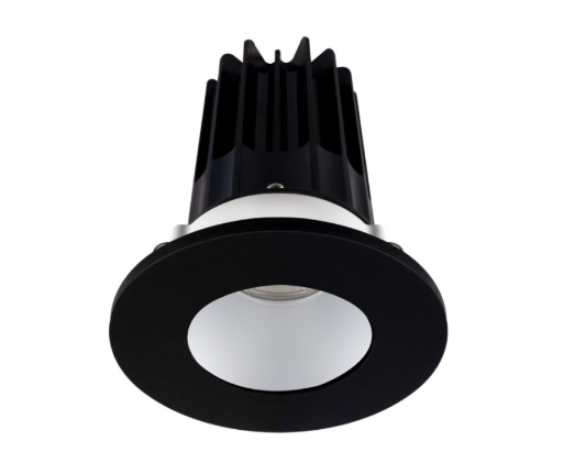 Lotus LED Lights LED-2-S8W2-5CCT-2RRAK-2RTBK-60D 2" LED Recessed Downlight - 8W - CCT Selectable - Silver Reflector - Round Black Trim - 120V - 60° Beam Angle