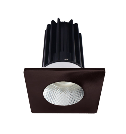 Lotus LED Lights LED-2-S8W2-5CCT-2RRDM-2STBZ-24D 2 inch Recessed Downlight 8W LED 5CCT 600 lm - 24° Beam Angle - Diamond Reflector - Square Bronze Trim - Type IC Damp Air-Tight T24 CRI 90+