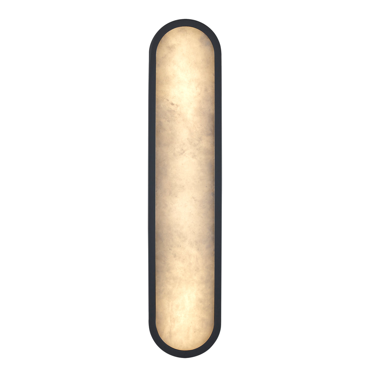 Trans Globe Lighting LED-22652 BK Minerva black alabaster LED wall sconce lit view