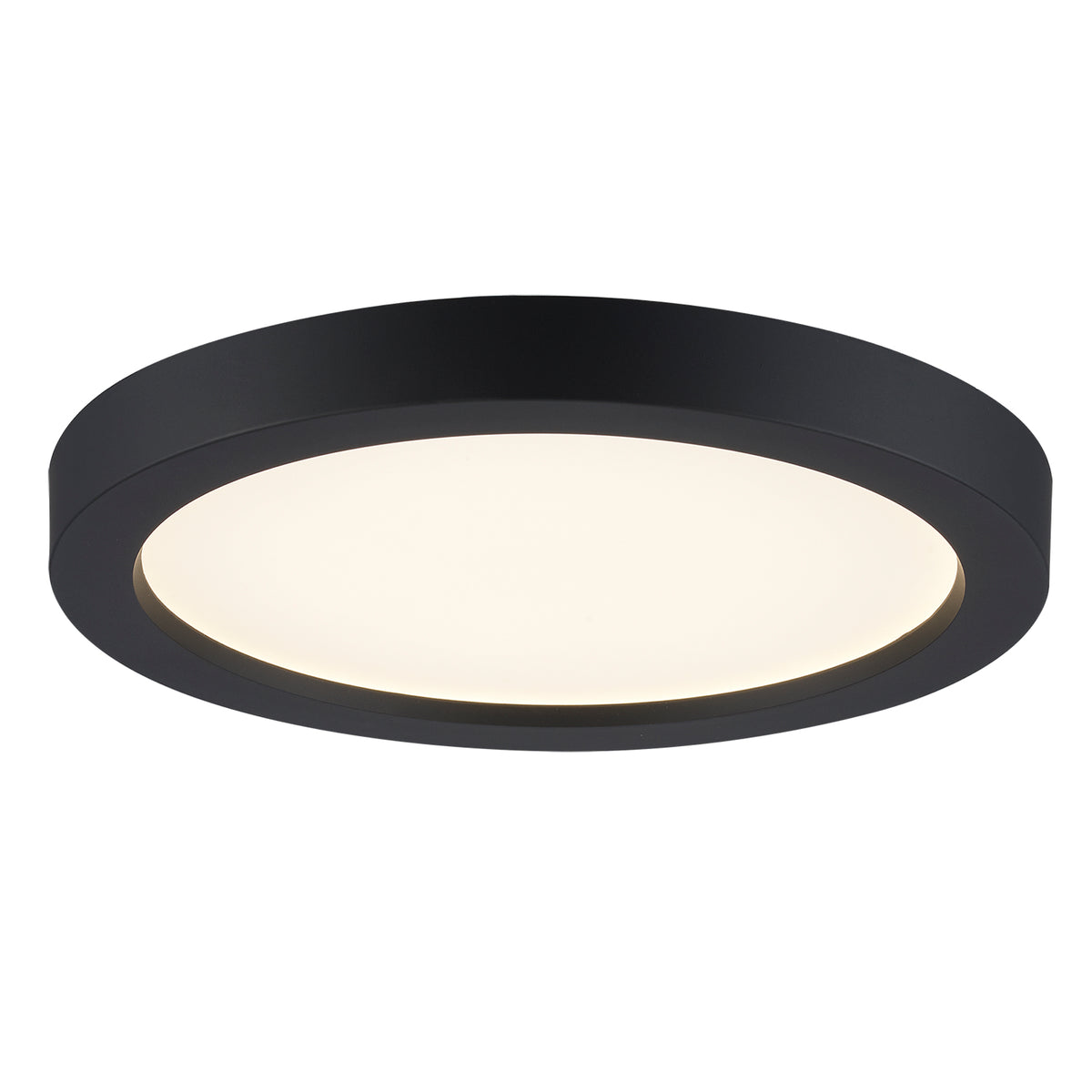 Trans Globe Lighting LED-30097 BK Palomino black LED flush mount ceiling light angle view