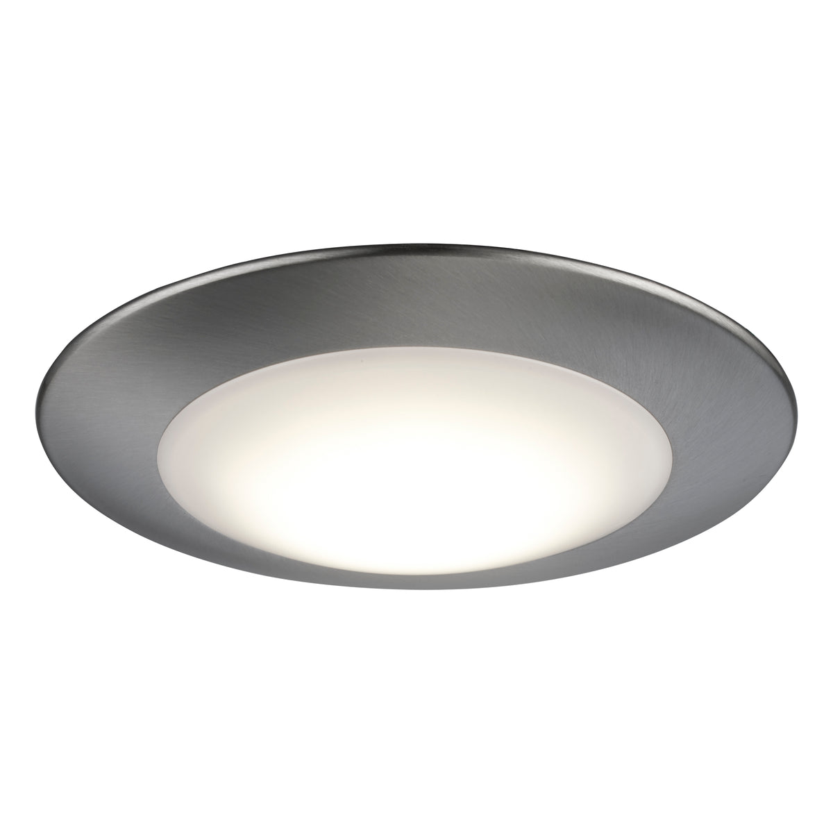 Trans Globe Lighting LED-30099 BN Vanowen brushed nickel LED slim disk flush mount ceiling light on
