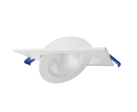 Lotus LED Lights LED-4-S9W-5CCT-FG-SQ-WH 4" Square Floating Gimbal LED Downlight - 9W - CCT Selectable - 855 Lumens - 120V - White Finish