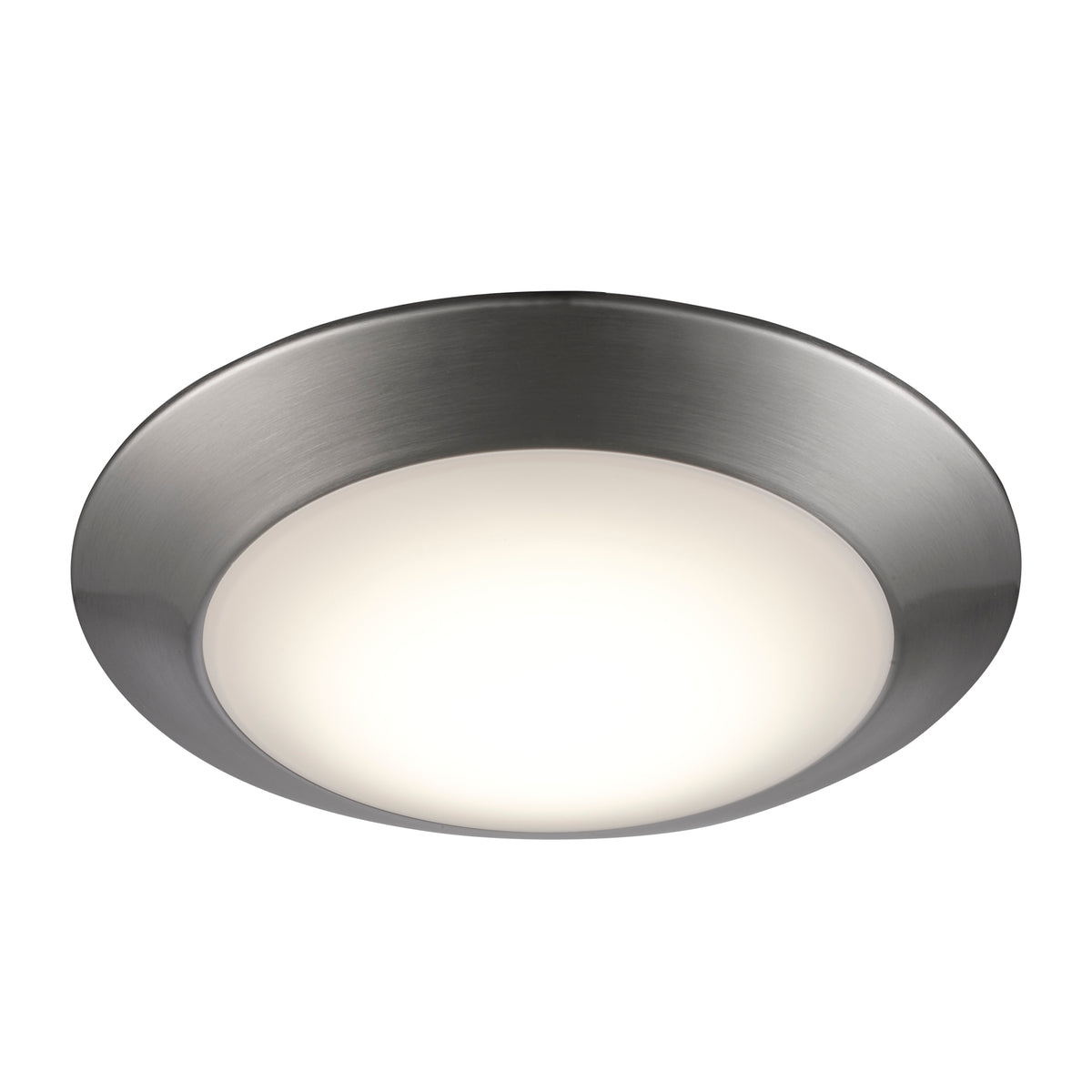 Trans Globe Lighting LED-40099 BN brushed nickel LED flush mount ceiling light angled view