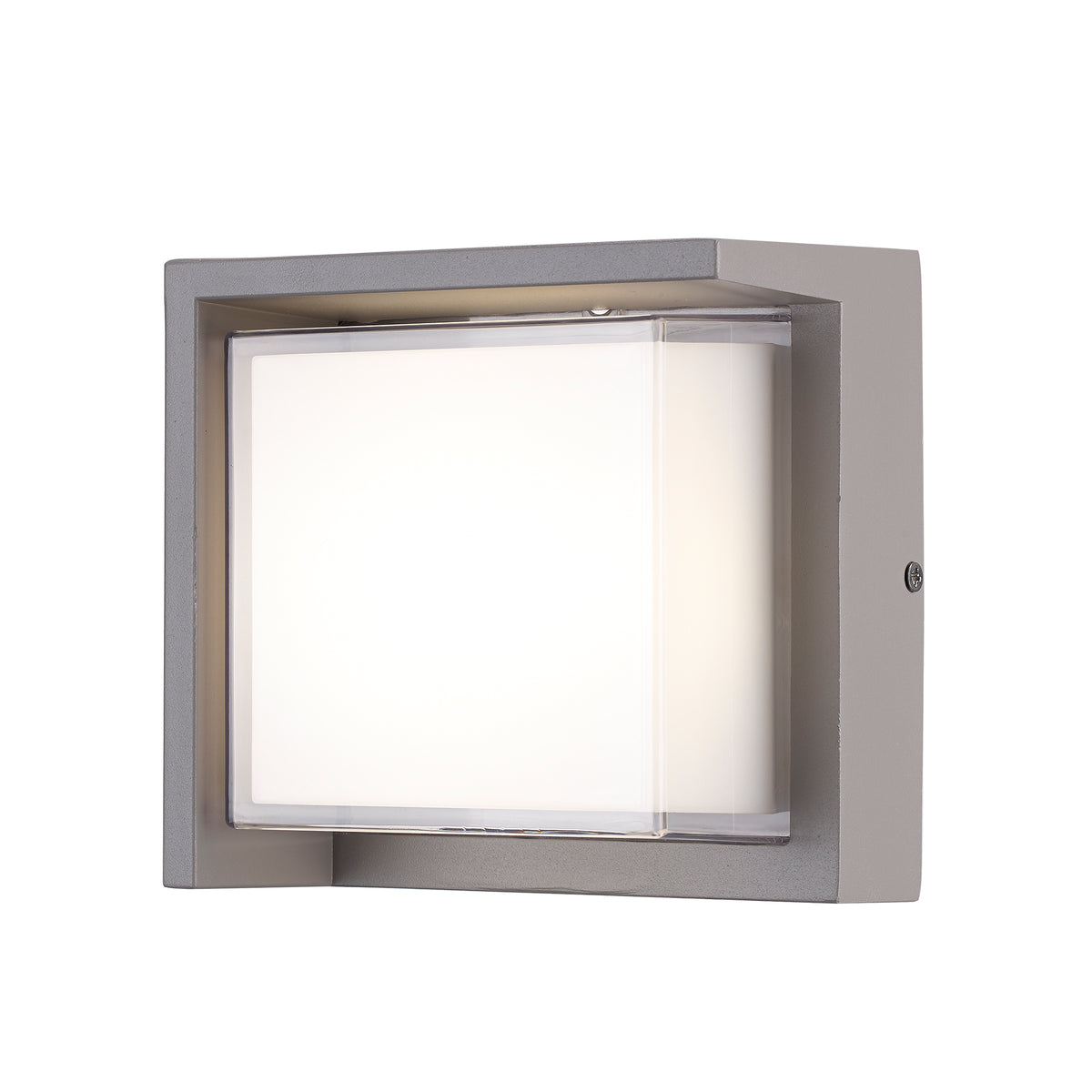 Trans Globe Lighting LED-51920 SL Hatch silver outdoor wall light angled view