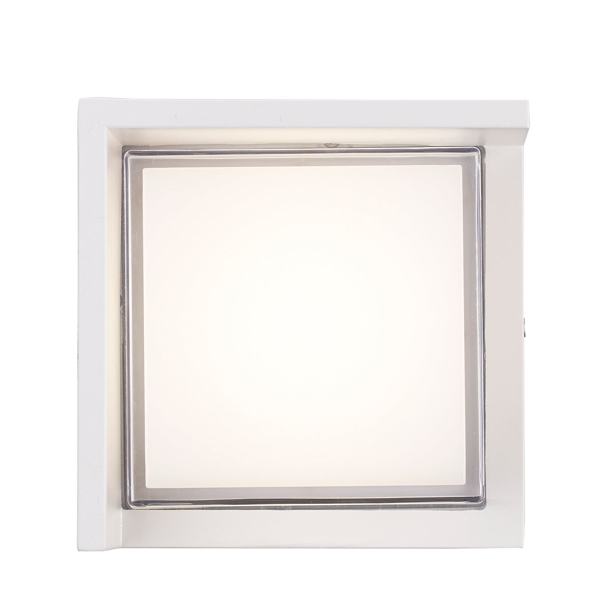 Trans Globe Lighting LED-51920 WH white LED bulkhead wall light front view illuminated