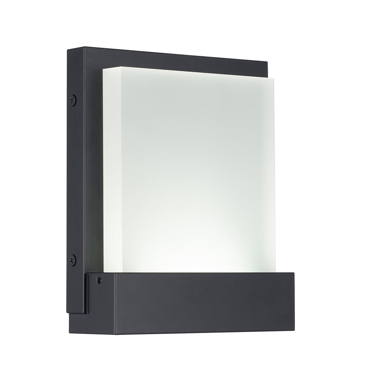Trans Globe Lighting LED-51940 BK Banks black outdoor LED wall light front view lit