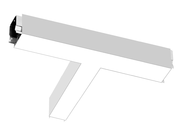 EnvisionLED LED-ALIN2-FL-22X10-T-3P36-D-5CCT-BL Size 22x10 Inch T-Shape Architectural Linear Downlight , SElectable Wattage 29W/20W/13.5W, Selectable Lumens 3,480/2,400/1,620lm, 5CCT 50k/40k/35k/30k/27k Black Finish