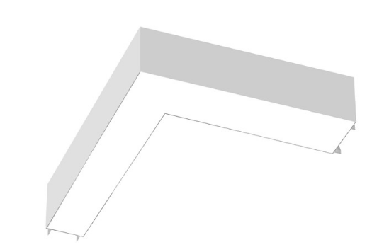 EnvisionLED LED-ALIN2-FL-24X24-L-3P50-UDID-5CCT-BL Size 24x24 Inch L-Shape Architectural Linear Downlight and Up Light Independently Controlled Dual Dimming , Wattage 50W/38W/25W, Lumens 6,000/4,560/3,000, 5CCT 50k/40k/35k/30k/27k Black Finish