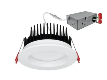 EnvisionLED LED-MDJBX-4-15W-5CCT-WH-R 4-in 15W Frosted J-Box Canless Downlight, 1300lm, 120V, 5 CCT, White