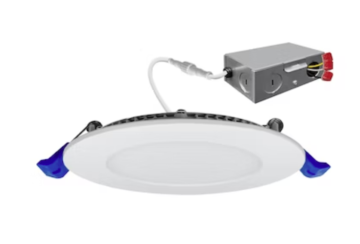 EnvisionLED LED-SL-PNL-6R-14W-5CCT-0/10V 6" External J-Box Round Downlight: Slim-Line 14W , 1000lm, 120-277V