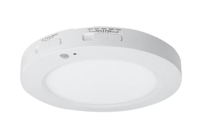 EnvisionLED LED-SLDSKR-7-13W-5CCT-WH-BMS 7" Slim-Line Surface Mount Round Bi-Level Motion Sensor, 13W, 1050lm, 120V